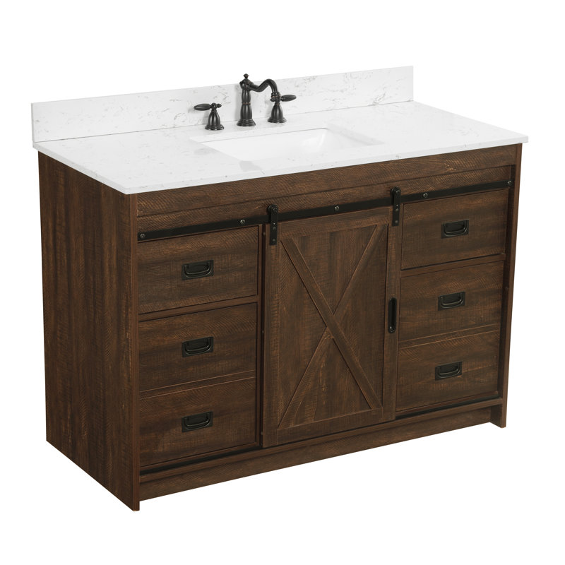 Sand & Stable Jillian 48'' Single Bathroom Vanity with Engineered Stone Top & Reviews | Wayfair